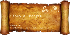 Szokolai Margit névjegykártya