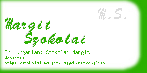 margit szokolai business card